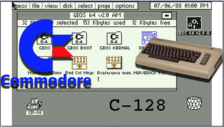 Commodore 128 GEOS 16GB Microsd Card Deluxe Hard Drive  for Raspberry Pi 2-3-4-400