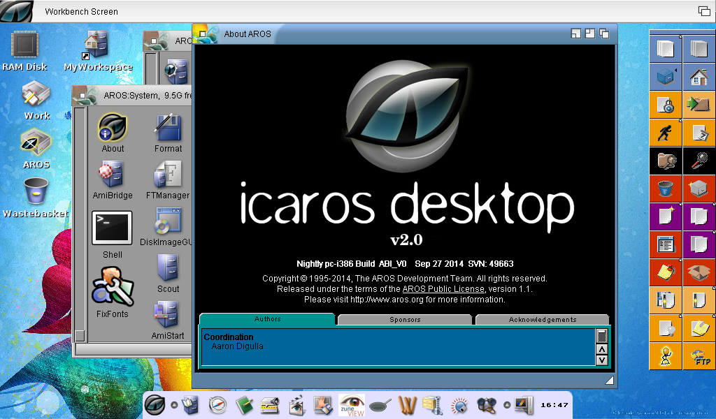 64 gb Amiga AROS IcarOS Desktop for PC Computers