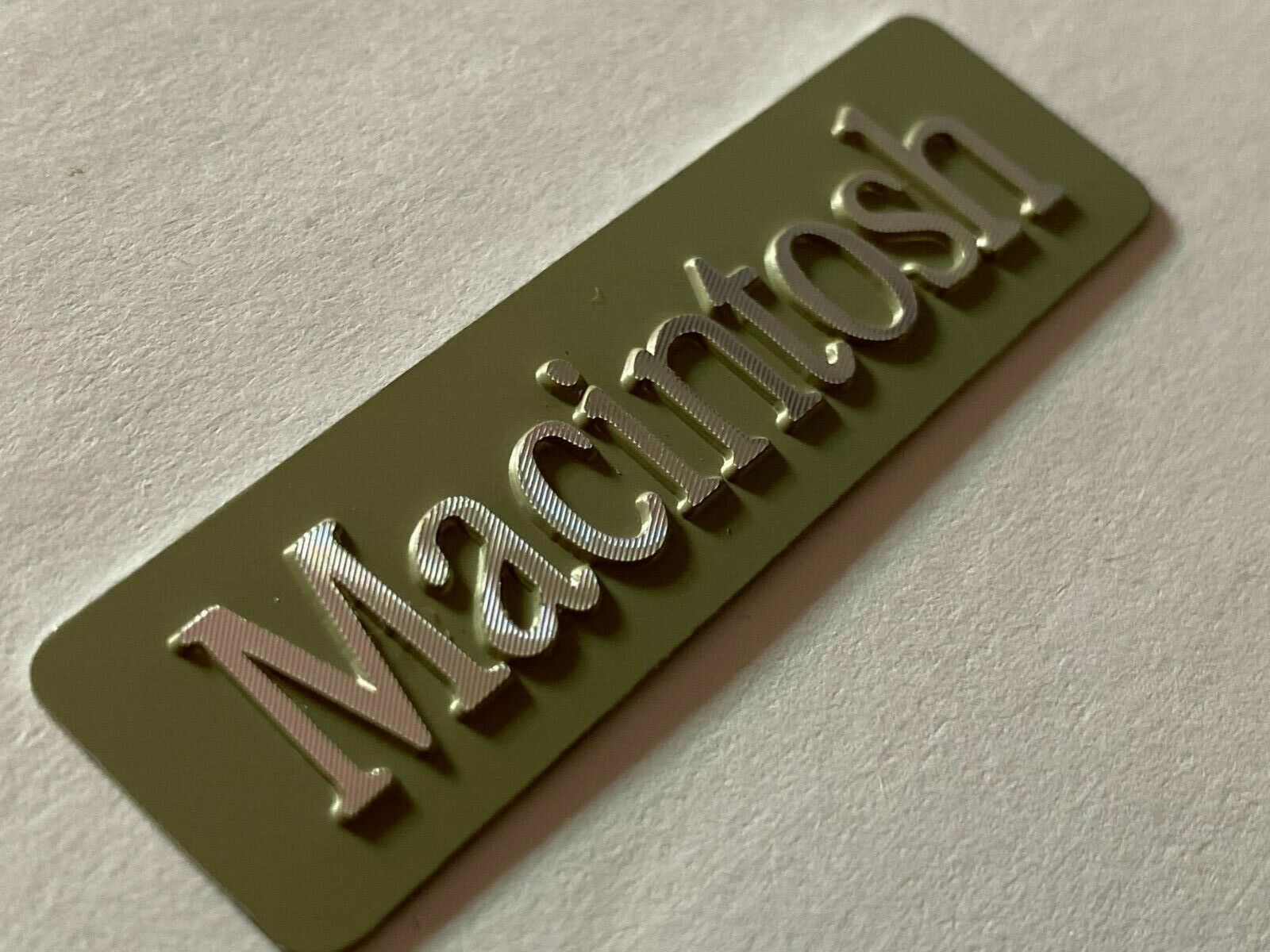 Macintosh 128K M0001 Rear Aluminum Case emblem Mac 128K metal tag