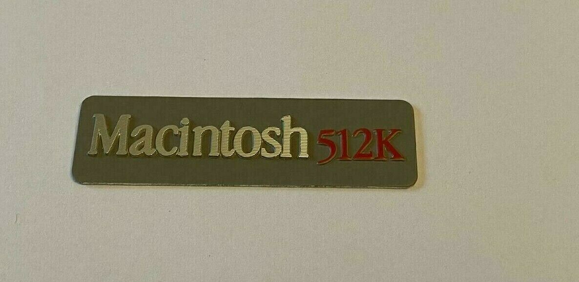 Macintosh 512K M0001 Rear Aluminum Case emblem