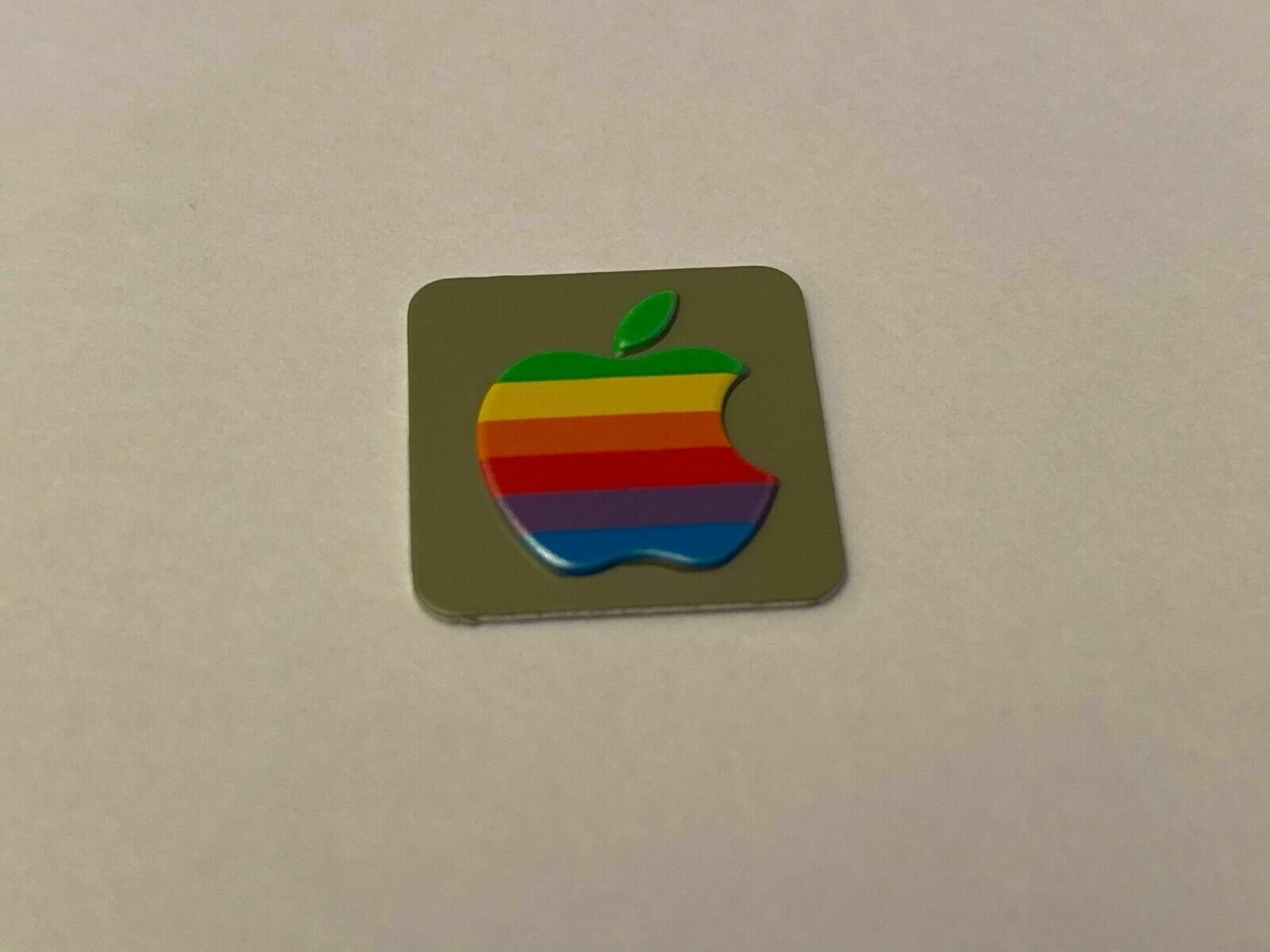  Apple Rainbow Logo Grey REAR Case EMBLEM